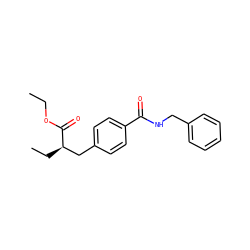 CCOC(=O)[C@H](CC)Cc1ccc(C(=O)NCc2ccccc2)cc1 ZINC000653808368
