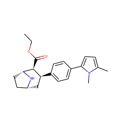 CCOC(=O)[C@H]1[C@@H](c2ccc(-c3ccc(C)n3C)cc2)C[C@@H]2CC[C@H]1N2 ZINC000027551177
