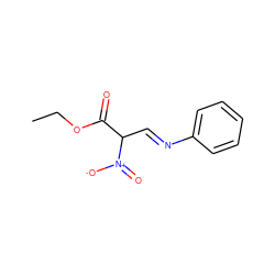 CCOC(=O)C(/C=N/c1ccccc1)[N+](=O)[O-] ZINC000101693798