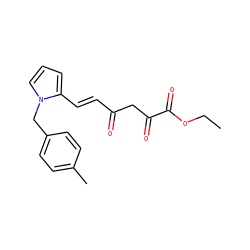 CCOC(=O)C(=O)CC(=O)/C=C/c1cccn1Cc1ccc(C)cc1 ZINC000100994703