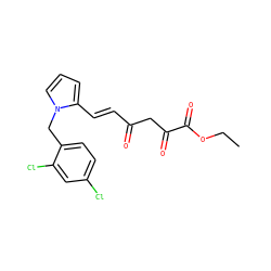 CCOC(=O)C(=O)CC(=O)/C=C/c1cccn1Cc1ccc(Cl)cc1Cl ZINC000103295957