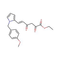 CCOC(=O)C(=O)CC(=O)/C=C/c1cccn1Cc1ccc(OC)cc1 ZINC000100800499