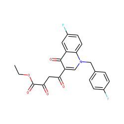 CCOC(=O)C(=O)CC(=O)c1cn(Cc2ccc(F)cc2)c2ccc(F)cc2c1=O ZINC000101671605