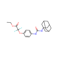 CCOC(=O)C(F)(F)Oc1ccc(NC(=O)NC23CC4CC(CC(C4)C2)C3)cc1 ZINC000084653047