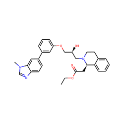 CCOC(=O)C[C@@H]1c2ccccc2CCN1C[C@H](O)COc1cccc(-c2ccc3ncn(C)c3c2)c1 ZINC000219727767