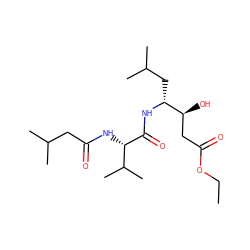 CCOC(=O)C[C@H](O)[C@@H](CC(C)C)NC(=O)[C@@H](NC(=O)CC(C)C)C(C)C ZINC000028012662
