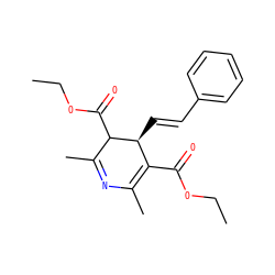 CCOC(=O)C1=C(C)N=C(C)C(C(=O)OCC)[C@H]1/C=C/c1ccccc1 ZINC000017539659