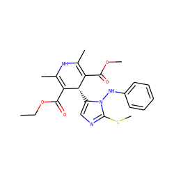 CCOC(=O)C1=C(C)NC(C)=C(C(=O)OC)[C@@H]1c1cnc(SC)n1Nc1ccccc1 ZINC000103216288