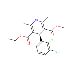 CCOC(=O)C1=C(C)NC(C)=C(C(=O)OC)[C@H]1c1cccc(Cl)c1Cl ZINC000096942202