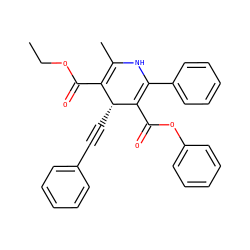 CCOC(=O)C1=C(C)NC(c2ccccc2)=C(C(=O)Oc2ccccc2)[C@@H]1C#Cc1ccccc1 ZINC000653697724