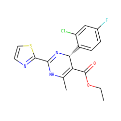 CCOC(=O)C1=C(C)NC(c2nccs2)=N[C@@H]1c1ccc(F)cc1Cl ZINC000032062233
