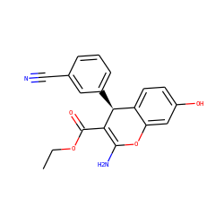 CCOC(=O)C1=C(N)Oc2cc(O)ccc2[C@@H]1c1cccc(C#N)c1 ZINC000103252959