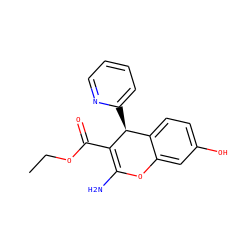 CCOC(=O)C1=C(N)Oc2cc(O)ccc2[C@@H]1c1ccccn1 ZINC000103253081