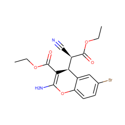 CCOC(=O)C1=C(N)Oc2ccc(Br)cc2[C@@H]1[C@@H](C#N)C(=O)OCC ZINC000001036312