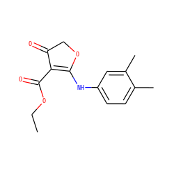 CCOC(=O)C1=C(Nc2ccc(C)c(C)c2)OCC1=O ZINC000101701038
