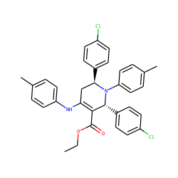 CCOC(=O)C1=C(Nc2ccc(C)cc2)C[C@@H](c2ccc(Cl)cc2)N(c2ccc(C)cc2)[C@@H]1c1ccc(Cl)cc1 ZINC000169377826