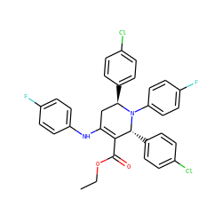 CCOC(=O)C1=C(Nc2ccc(F)cc2)C[C@@H](c2ccc(Cl)cc2)N(c2ccc(F)cc2)[C@@H]1c1ccc(Cl)cc1 ZINC000169381890