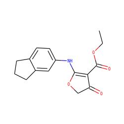CCOC(=O)C1=C(Nc2ccc3c(c2)CCC3)OCC1=O ZINC000101701014