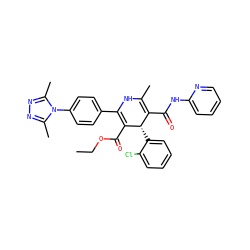 CCOC(=O)C1=C(c2ccc(-n3c(C)nnc3C)cc2)NC(C)=C(C(=O)Nc2ccccn2)[C@@H]1c1ccccc1Cl ZINC000026838912