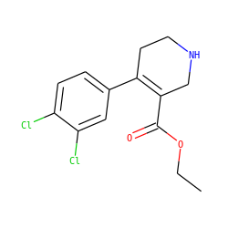 CCOC(=O)C1=C(c2ccc(Cl)c(Cl)c2)CCNC1 ZINC000028714342