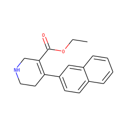 CCOC(=O)C1=C(c2ccc3ccccc3c2)CCNC1 ZINC000028714341