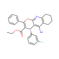 CCOC(=O)C1=C(c2ccccc2)Oc2nc3c(c(N)c2[C@@H]1c1cccc(F)c1)CCCC3 ZINC001772635604