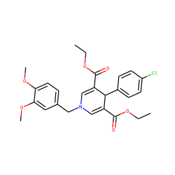 CCOC(=O)C1=CN(Cc2ccc(OC)c(OC)c2)C=C(C(=O)OCC)C1c1ccc(Cl)cc1 ZINC000002805666