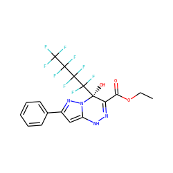 CCOC(=O)C1=NNc2cc(-c3ccccc3)nn2[C@@]1(O)C(F)(F)C(F)(F)C(F)(F)C(F)(F)F ZINC001772611953