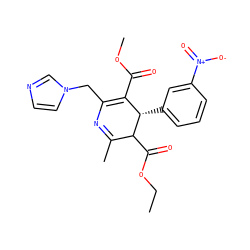 CCOC(=O)C1C(C)=NC(Cn2ccnc2)=C(C(=O)OC)[C@@H]1c1cccc([N+](=O)[O-])c1 ZINC000027720845