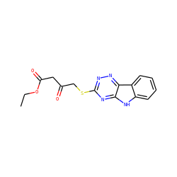 CCOC(=O)CC(=O)CSc1nnc2c(n1)[nH]c1ccccc12 ZINC000101933658
