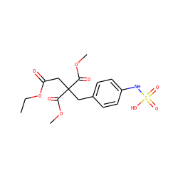 CCOC(=O)CC(Cc1ccc(NS(=O)(=O)O)cc1)(C(=O)OC)C(=O)OC ZINC000036179174