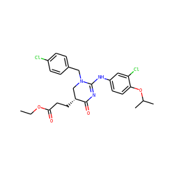 CCOC(=O)CC[C@@H]1CN(Cc2ccc(Cl)cc2)C(Nc2ccc(OC(C)C)c(Cl)c2)=NC1=O ZINC000204089532