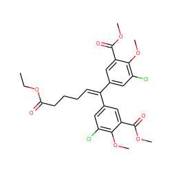 CCOC(=O)CCCC=C(c1cc(Cl)c(OC)c(C(=O)OC)c1)c1cc(Cl)c(OC)c(C(=O)OC)c1 ZINC000014943805