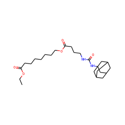 CCOC(=O)CCCCCCCOC(=O)CCCNC(=O)NC12CC3CC(CC(C3)C1)C2 ZINC000003949839