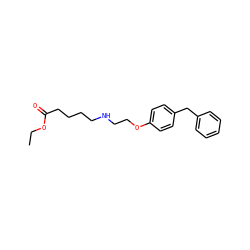 CCOC(=O)CCCCNCCOc1ccc(Cc2ccccc2)cc1 ZINC000013475283