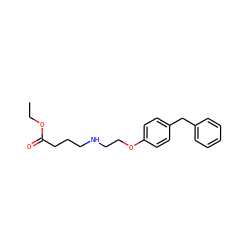 CCOC(=O)CCCNCCOc1ccc(Cc2ccccc2)cc1 ZINC000013475282