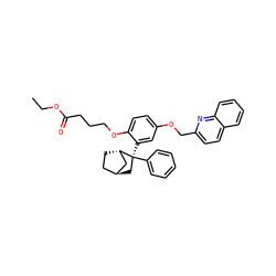 CCOC(=O)CCCOc1ccc(OCc2ccc3ccccc3n2)cc1[C@]1(c2ccccc2)C[C@H]2CC[C@H]1C2 ZINC000253668285