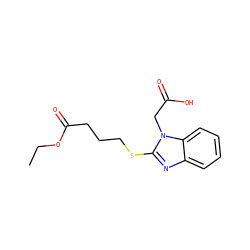 CCOC(=O)CCCSc1nc2ccccc2n1CC(=O)O ZINC000084654066
