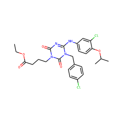 CCOC(=O)CCCn1c(=O)nc(Nc2ccc(OC(C)C)c(Cl)c2)n(Cc2ccc(Cl)cc2)c1=O ZINC000200515559