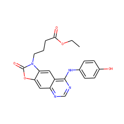 CCOC(=O)CCCn1c(=O)oc2cc3ncnc(Nc4ccc(O)cc4)c3cc21 ZINC000473122460