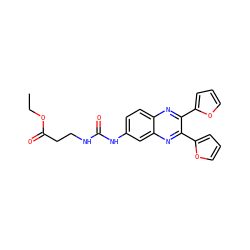 CCOC(=O)CCNC(=O)Nc1ccc2nc(-c3ccco3)c(-c3ccco3)nc2c1 ZINC000066128912