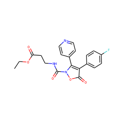 CCOC(=O)CCNC(=O)n1oc(=O)c(-c2ccc(F)cc2)c1-c1ccncc1 ZINC000029054469