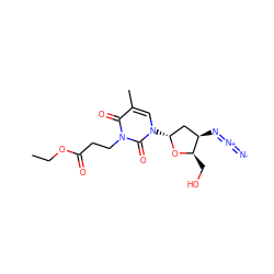 CCOC(=O)CCn1c(=O)c(C)cn([C@@H]2C[C@@H](N=[N+]=[N-])[C@@H](CO)O2)c1=O ZINC000029560143