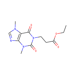 CCOC(=O)CCn1c(=O)c2c(ncn2C)n(C)c1=O ZINC000013745123
