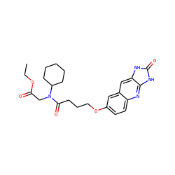 CCOC(=O)CN(C(=O)CCCOc1ccc2nc3[nH]c(=O)[nH]c3cc2c1)C1CCCCC1 ZINC000013725668