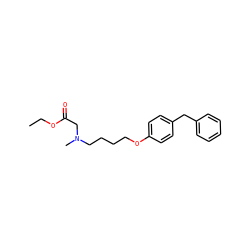 CCOC(=O)CN(C)CCCCOc1ccc(Cc2ccccc2)cc1 ZINC000013475294