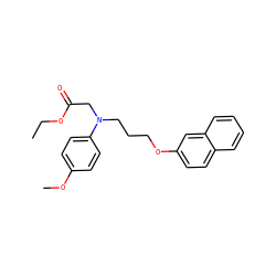 CCOC(=O)CN(CCCOc1ccc2ccccc2c1)c1ccc(OC)cc1 ZINC000029132184