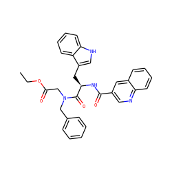 CCOC(=O)CN(Cc1ccccc1)C(=O)[C@@H](Cc1c[nH]c2ccccc12)NC(=O)c1cnc2ccccc2c1 ZINC000027077175