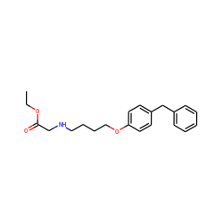 CCOC(=O)CNCCCCOc1ccc(Cc2ccccc2)cc1 ZINC000013475287