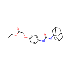 CCOC(=O)COc1ccc(NC(=O)NC23CC4CC(CC(C4)C2)C3)cc1 ZINC000035950565